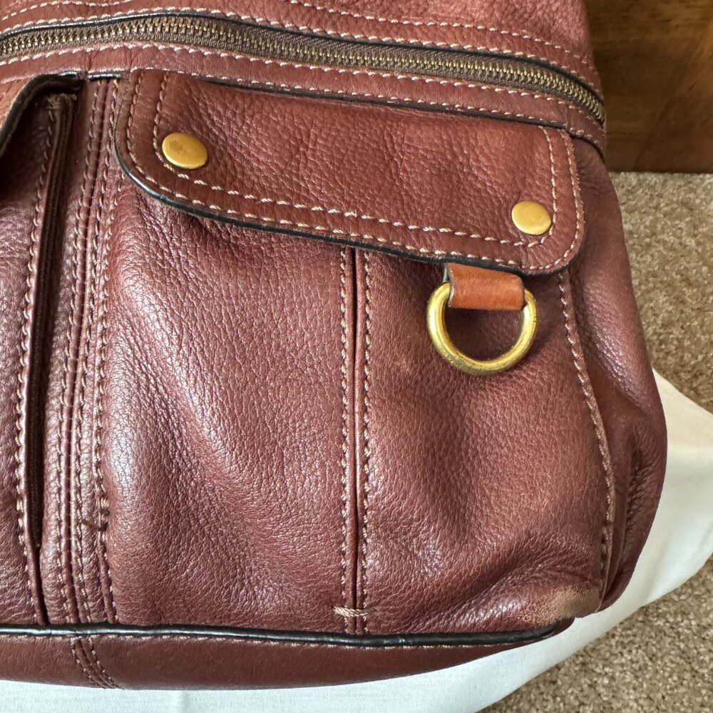 Fossil Brown Pebbled Leather Morgan Traveler Shoulder/Crossbody Bag - Picture 13 of 16